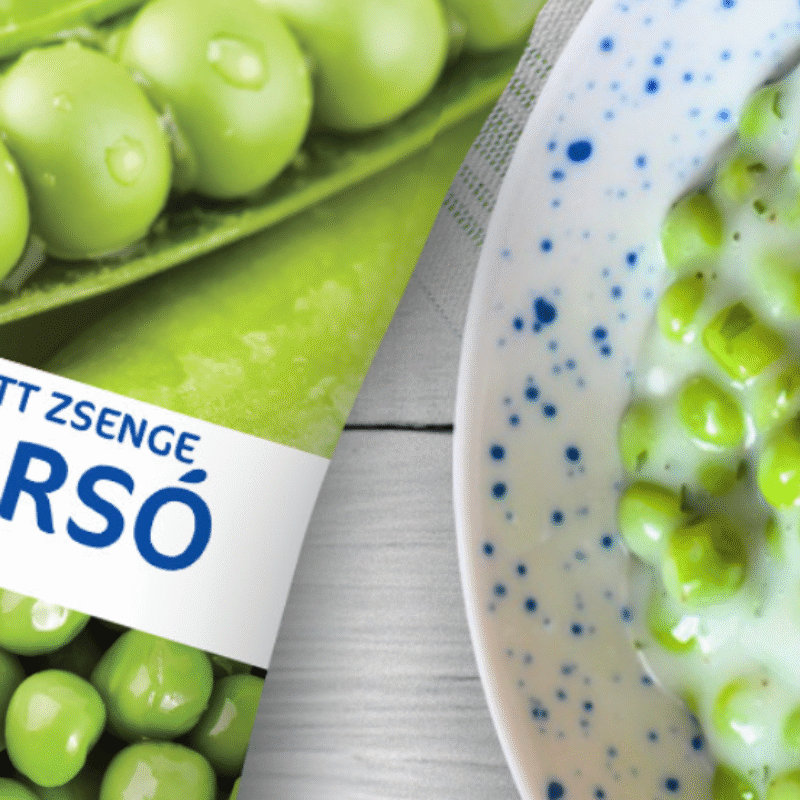 zöldborsó és zöldborsófőzelék